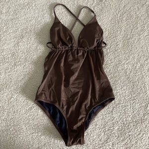 J Crew brown one piece bathing suit